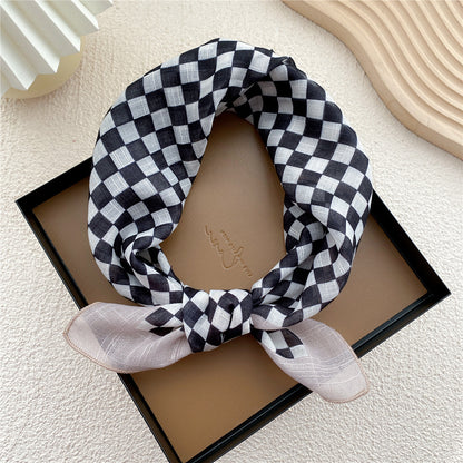 Square Towel Female Autumn Summer Bandana Headband Silk Scarfs