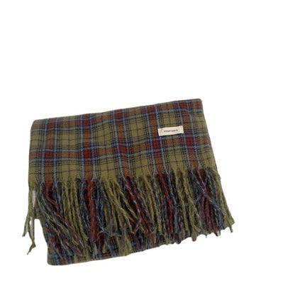 Plaid Female Winter Personality High Sense Warm Scarfs