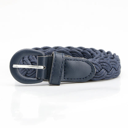 Women's Retro Style Wax Rope Woven Iron Belts