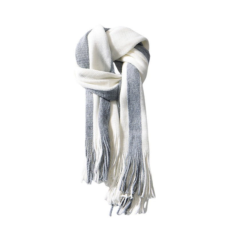 Women's Color Matching Warm Korean Style Cashmere Scarfs