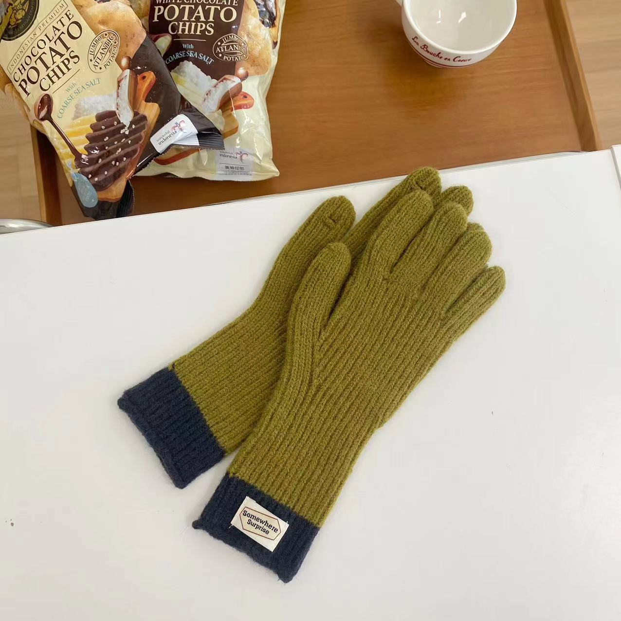 Touch Screen Finger Five Warm Female Gloves