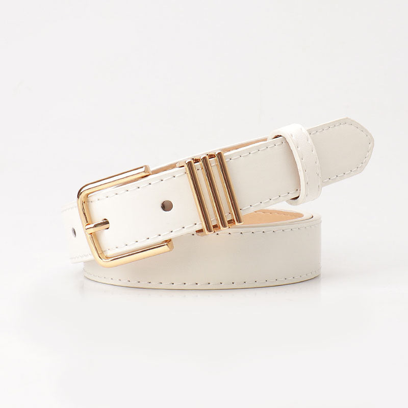 Women's Simple Casual Imitation Leather Pin Buckle Korean Style Belts