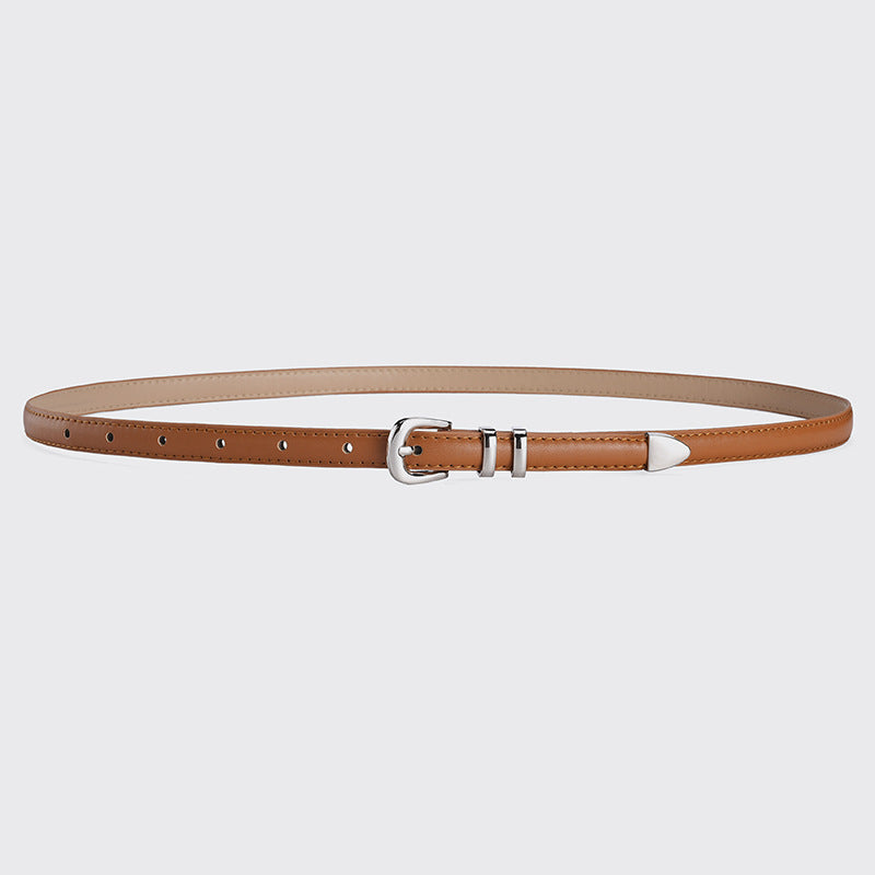 Women's Set Sier Buckle Thin High-grade Versatile Simple Belts