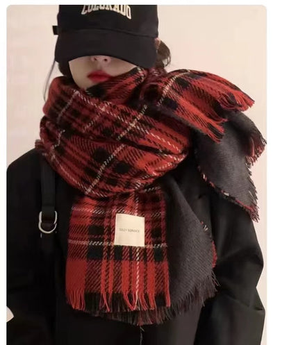 Men's Warm Double-sided Plaid High-grade Gift For Scarfs