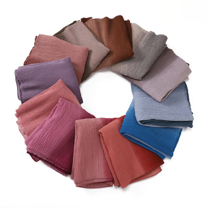 Women's Fashion Travel Gradient Color Pleated Composite Scarfs