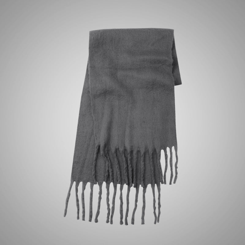 Solid Color Mohair Heavy Idle Style Scarfs