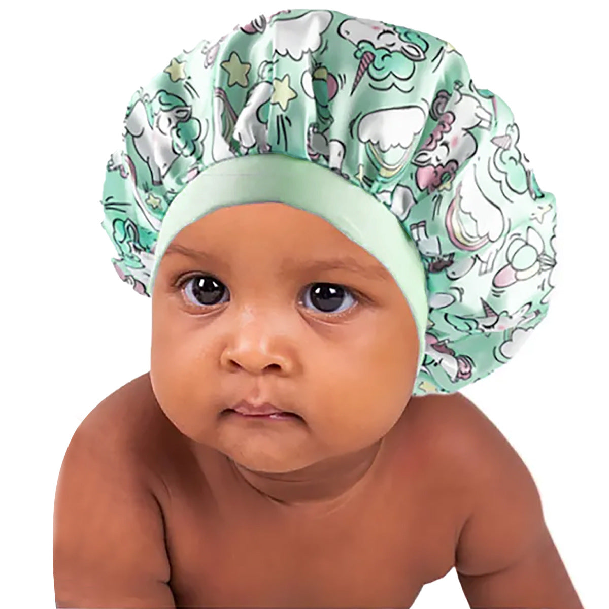 Children's Satin Nightcap Shower Infant Printed Kids' Headwear