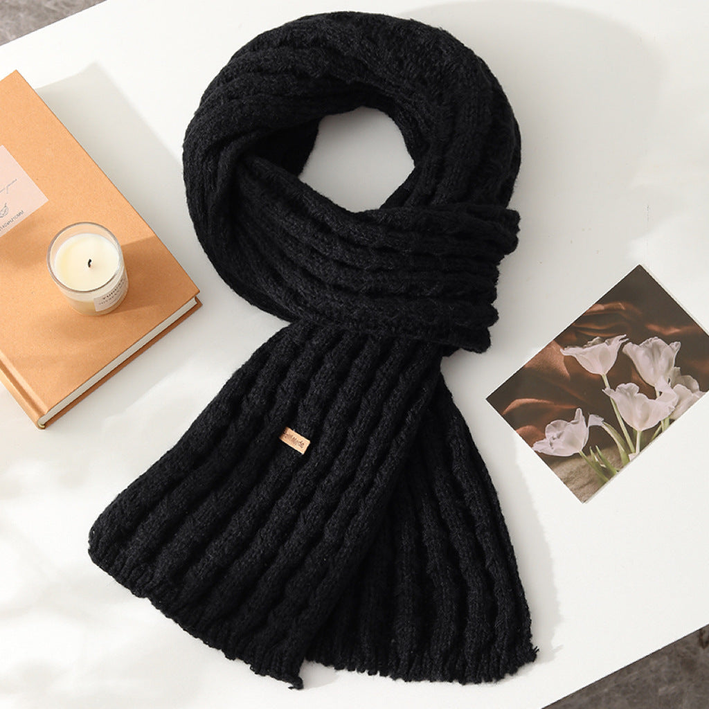 Women's Wool Korean Style Versatile Pure Color Scarfs