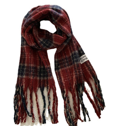 Women's Winter High-grade Plaid Couple Warm Thickened Scarfs