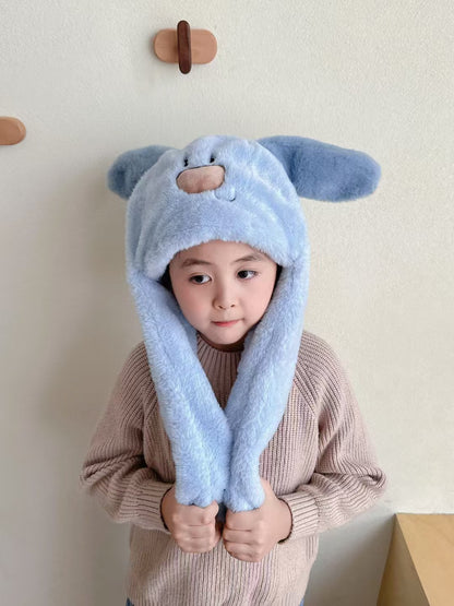 Children's Ears Moving Plush Bonnet One-piece Will Kids' Headwear