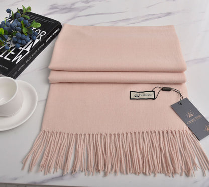 Women's Pilling Ge Solid Color Cashmere Thick Soft Wool Scarfs