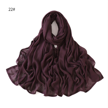 Wide Brim Thin Modal Monochrome Rayon Breathable Shawl Cotton Scarfs