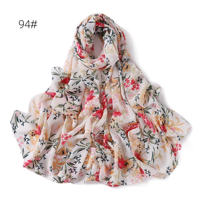 Small Floral Letter Sunscreen Shawl Pearl Scarfs