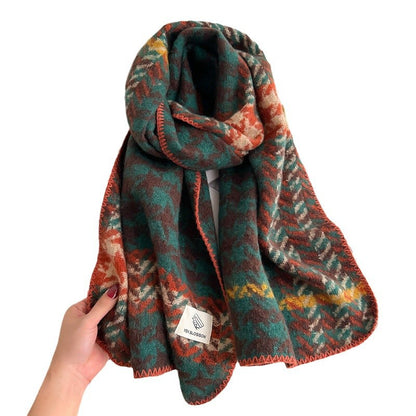 Women's Korean Style Trendy Versatile Contrast Color Scarfs