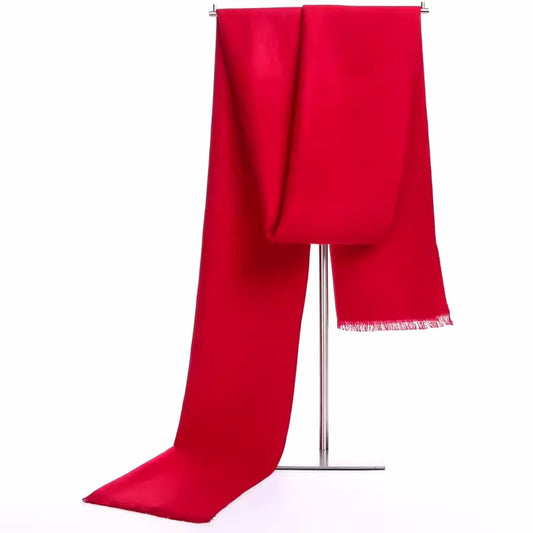 Comfortable Bright Red Open Door Chinese Scarfs