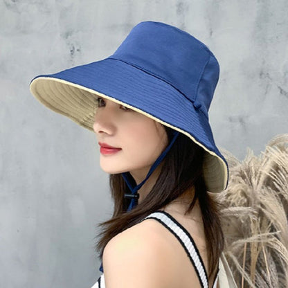 Female Reversible Fisherman Outdoor Bucket Big Hats & Caps