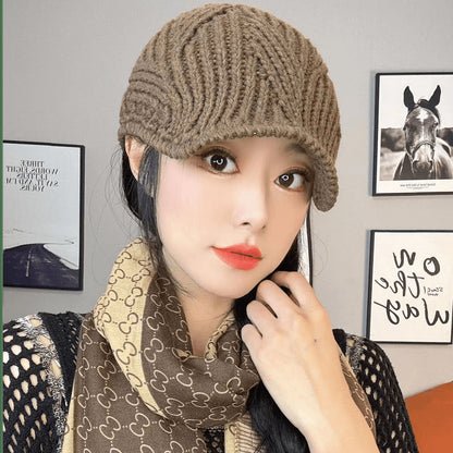 Women's Knitted Loose Fashion Korean Winter Peaked Hats & Caps