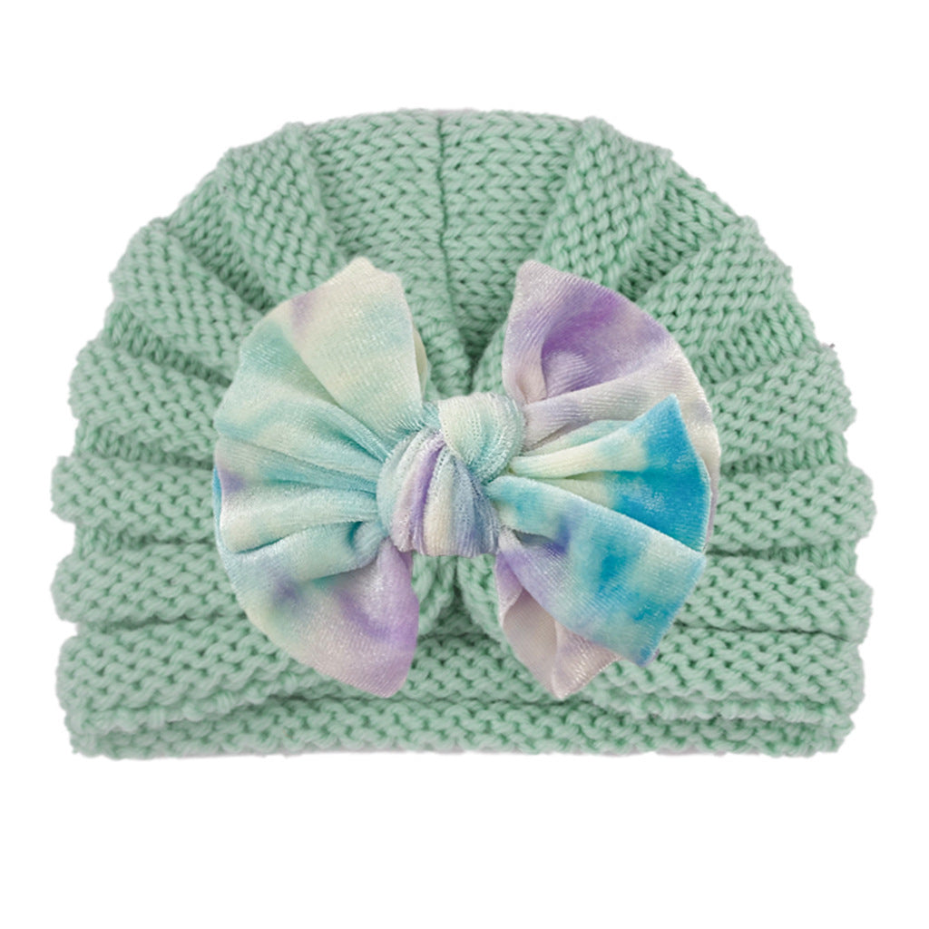 Children's Knitted Hat Cute Bowknot Wool Kids' Headwear