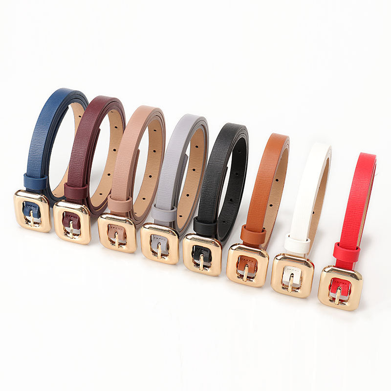 Women's Alloy Square Buckle Versatile Dress Jeans Belts