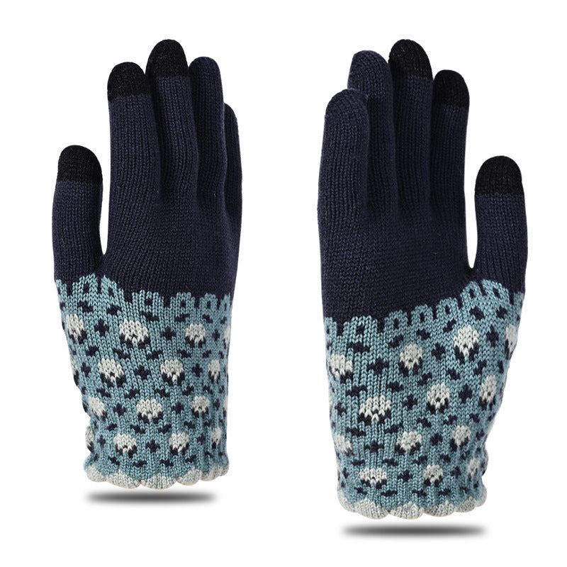 Women's & Men's Screen Winter Cute Pineapple Knitting Fleece Lined Gloves