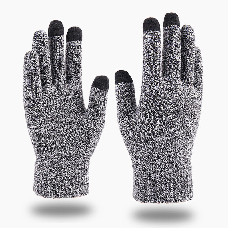 Men's Knitted Winter Korean Warm Veet Padded Gloves