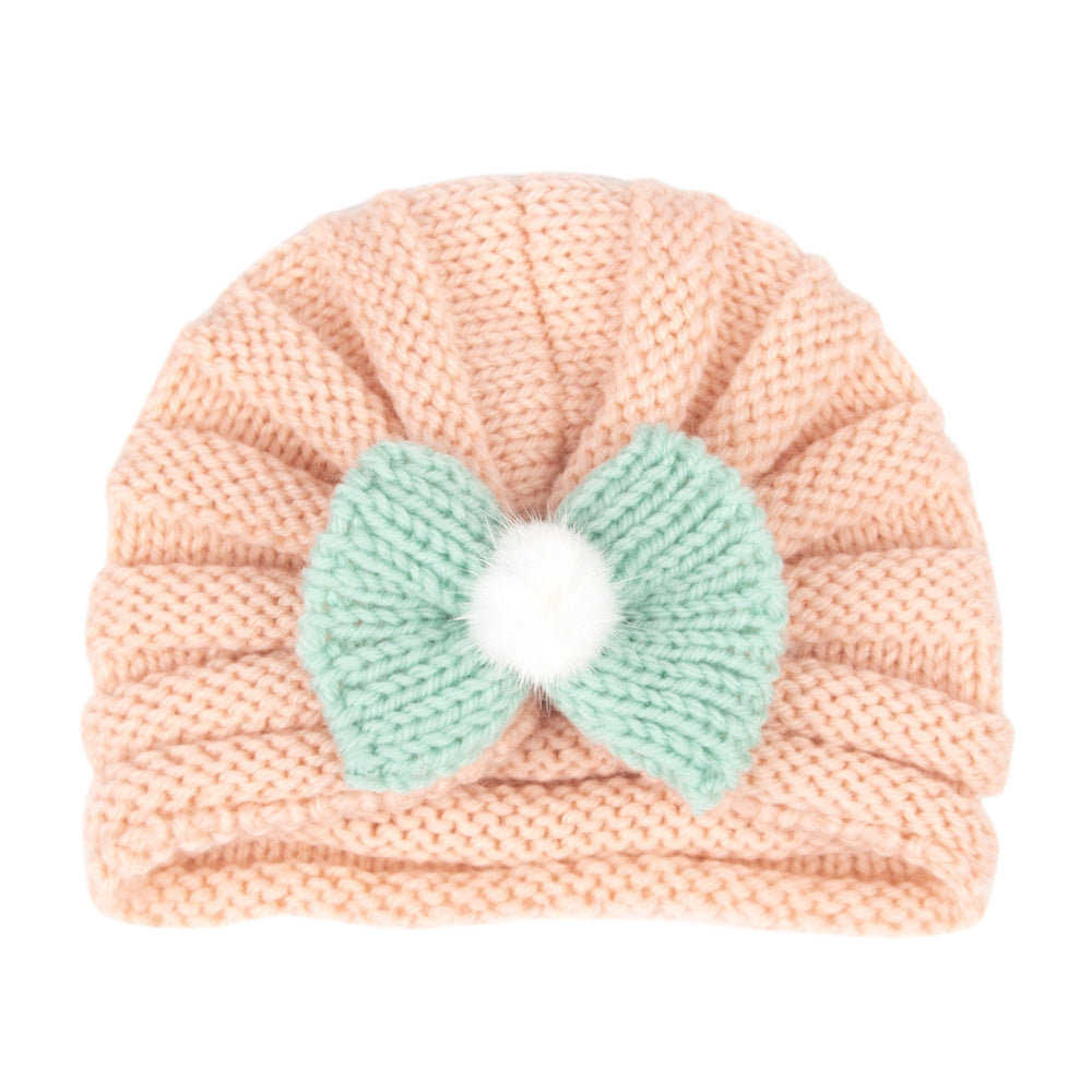 Children's Hat Solid Color Infant Bow Hair Kids' Headwear