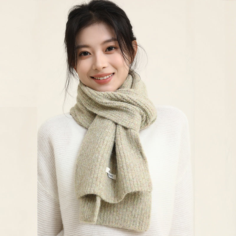 Women's Sheep Fur High-grade Thermal Knitting Thick Scarfs