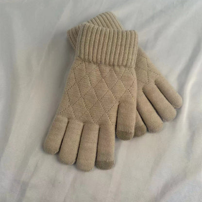 Women's Style Knitted Knitting Wool Winter Warm Veet Gloves