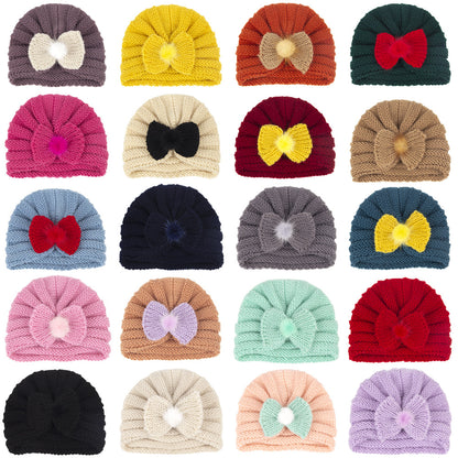 Children's Hat Solid Color Infant Bow Hair Kids' Headwear