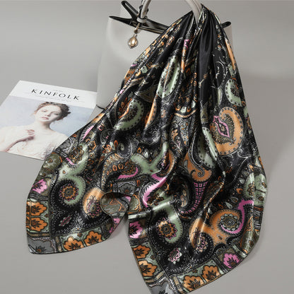 Women's Large Kerchief Silk Autumn Summer Thin Scarfs