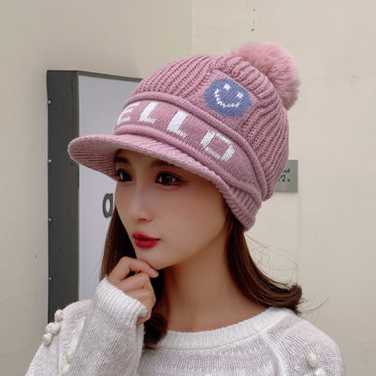 Women's Style Fashion Letter Embroidery Woolen With Brim Plus Hats & Caps