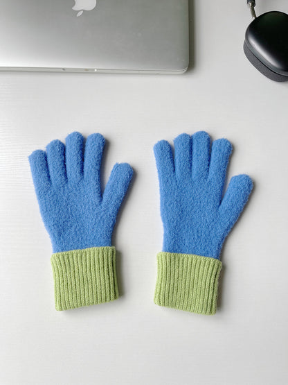 Women's Knitted Knitting Wool Warm Touch Screen Leakage Gloves