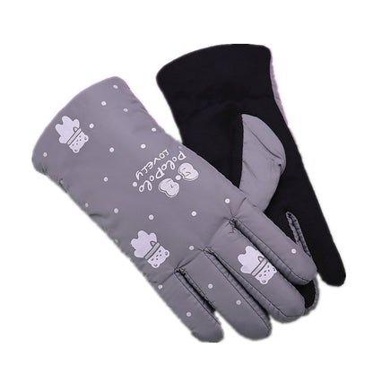 Women's Warm Cute Cycling Cold Protection Windproof Thickening Gloves