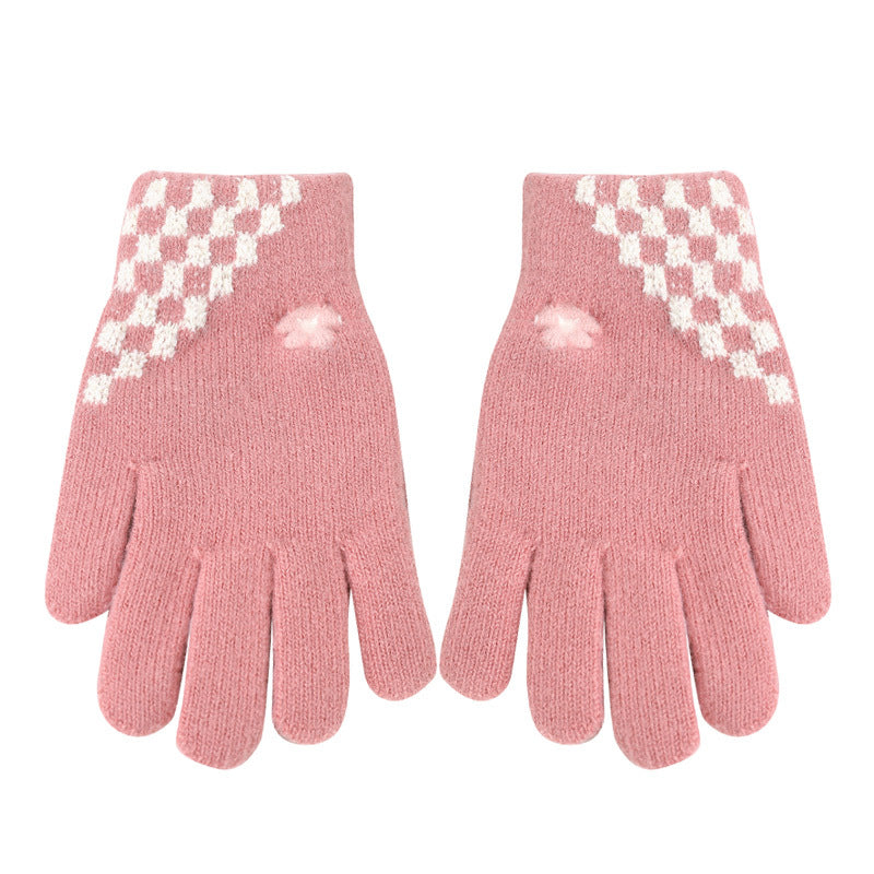 Women's Winter Korean Cute Knitted Warm Knitting Gloves