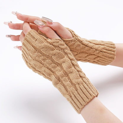 Women's & Men's Open Finger Arm Sleeve Knitted Warm Gloves