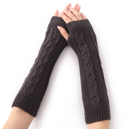 Women's & Men's Pattern Fingerless Half Finger Wool Wristband Oversleeve Gloves