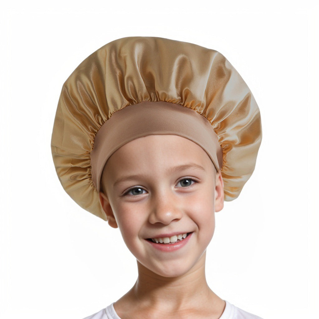 Children's Nightcap Elastic Artificial Silk Small Round Kids' Headwear