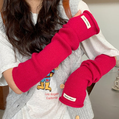 Women's Arm Sleeve Warm Protection Long Knitted Sweater Gloves