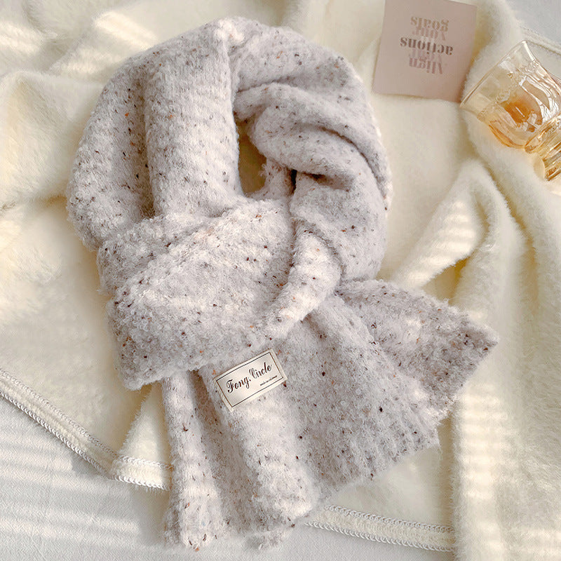 Solid Color Female Winter Versatile Knitted Scarfs