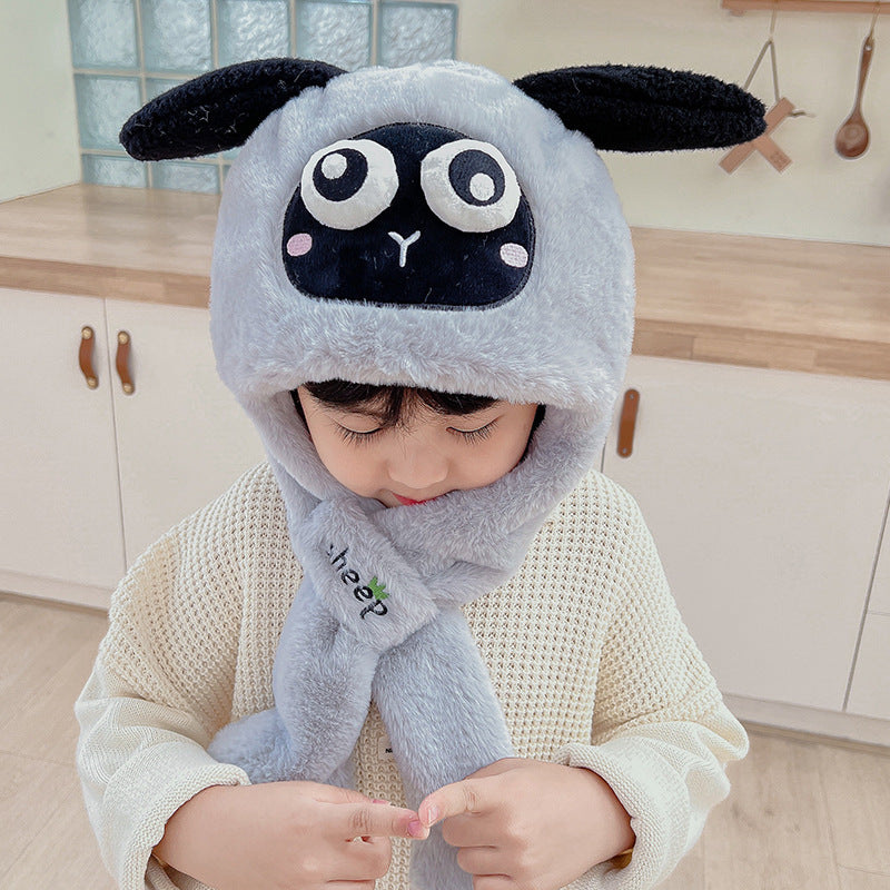 Children's Ears Moving Plush Bonnet One-piece Will Kids' Headwear