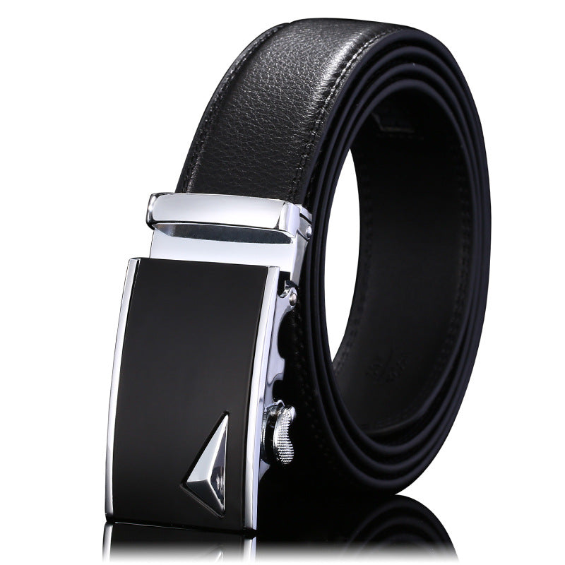 Men's Leather Automatic Buckle Cowhide Business Pant Belts