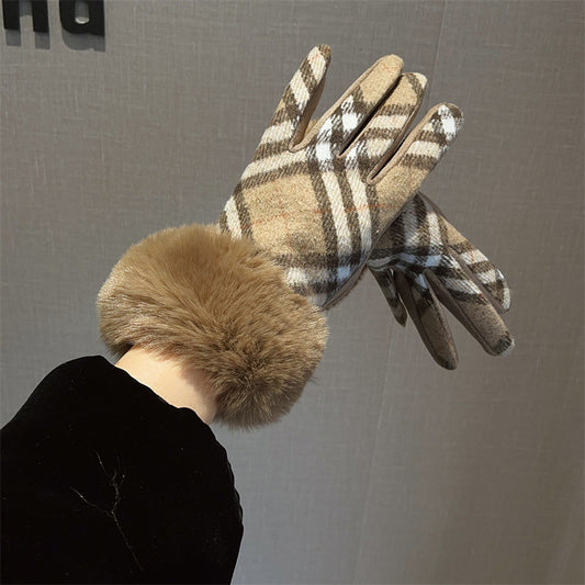 Women's Classic Style Finger Touch Screen Veet Cold Gloves