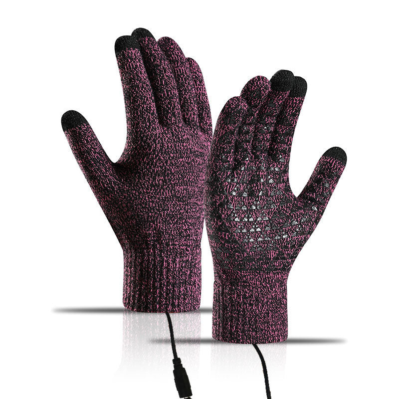 Heating Knitted Winter Warm Touch Screen Gloves