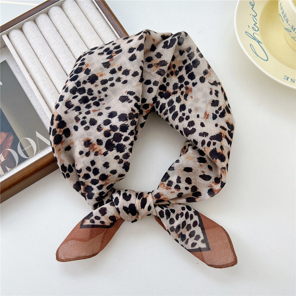 Women's Linen Small Square Towel Neck Decorative Scarfs