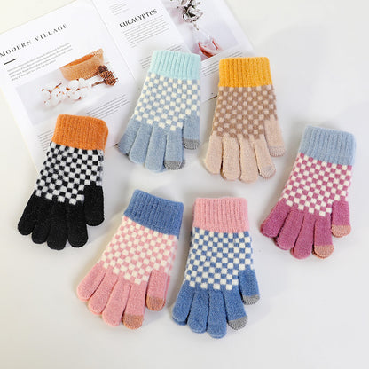 Women's Winter Korean Cute Knitted Warm Knitting Gloves