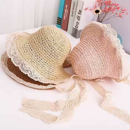 Children's Straw Hat Sunhat Sun Protection Seaside Kids' Headwear