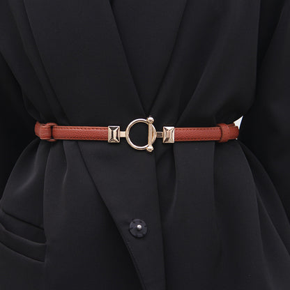 Women's Simple Decorative Dress Tight Waist Narrow Accessories Belts