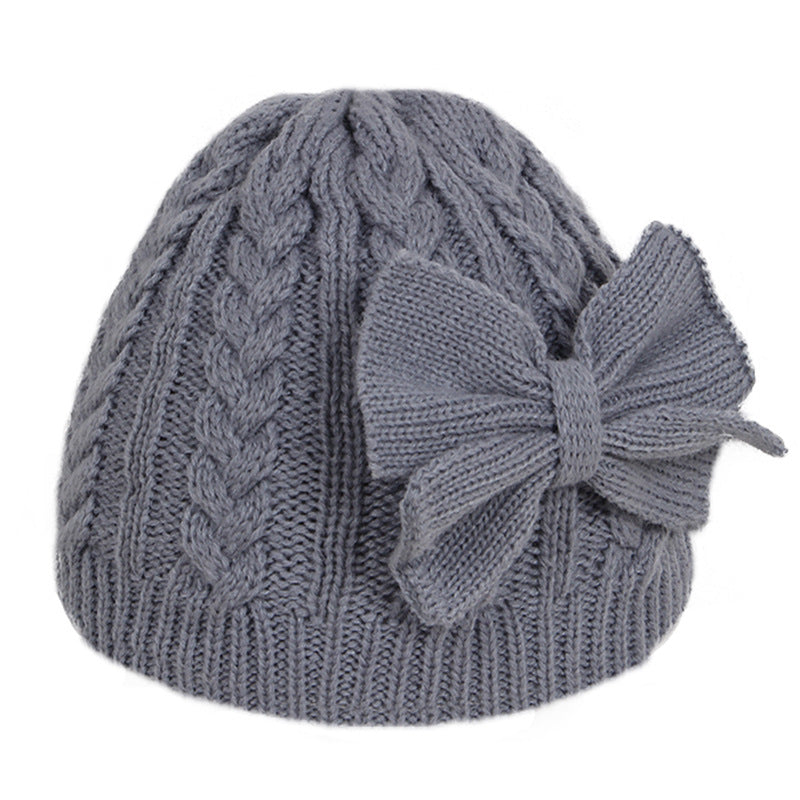 Children's Sweet Bowknot Hat Winter Warm Kids' Headwear