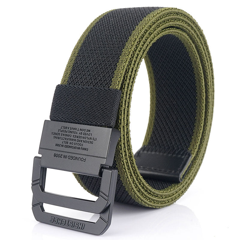 Men's Double Buckle Canvas Outdoor Sports Casual Belts