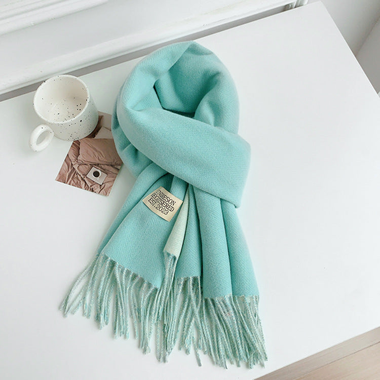 Women's Korean Style Double-sided Long Warm Fashionable Scarfs